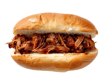 Pulled Pork Sandwich Photo - Delicious BBQ Pork in a Soft Bun png