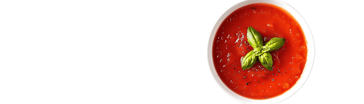 Tomato Soup with Basil and Pepper Illustration png