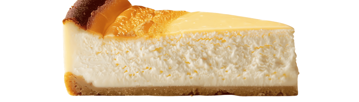 Slice of Cheesecake with Golden Glaze - Food Photography png