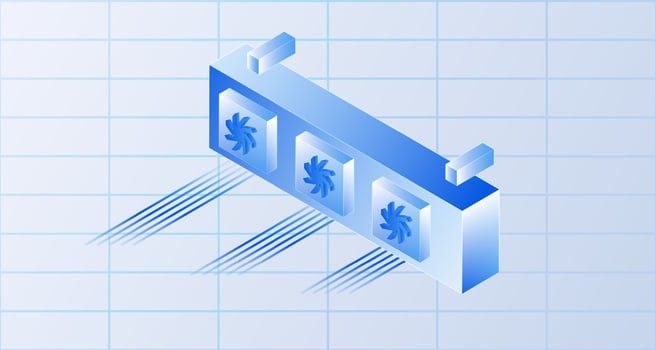 Ventilation isometric concept. Computer fans components vector