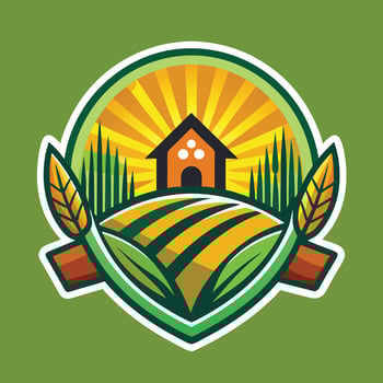 Farming Logo Illustration on solid background vector