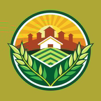 Farming Logo Illustration on solid background vector