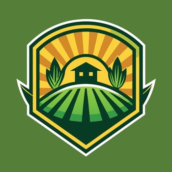 Farming Logo Illustration on solid background vector