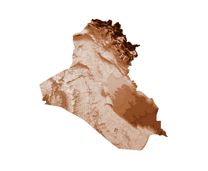 Map of Iraq in old style, brown graphics in a retro style Vintage Style. High detailed 3d illustration png
