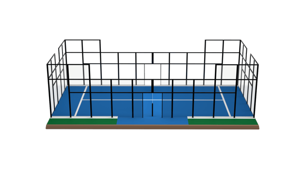 3D Rendering Of A Padel Tennis Court Front View 3D Illustration png