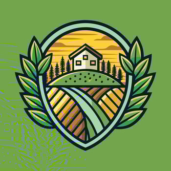 Farming logo illustration design on solid background vector