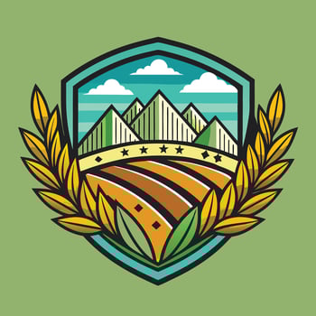 Farming logo illustration design on solid background vector