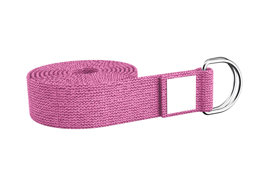 3D Pink Yoga Cotton D Ring Belt Rolled Yoga Strap 3D Illustration png