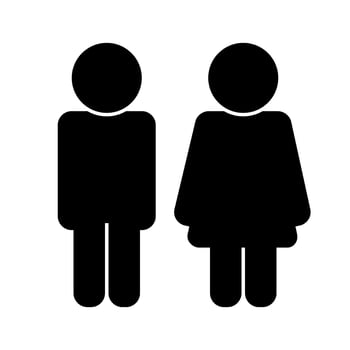 Black male and female silhouette. icon vector