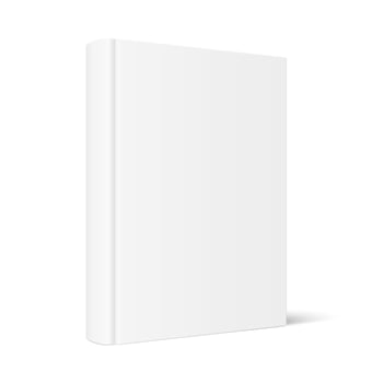 Mock up of standing book with white blank cover vector
