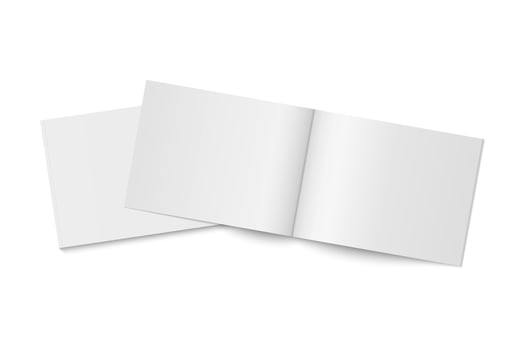 mockup of two white paperback magazines with transparent shadow. vector