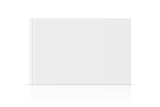 realistic standing 3d book mockup with white blank cover vector