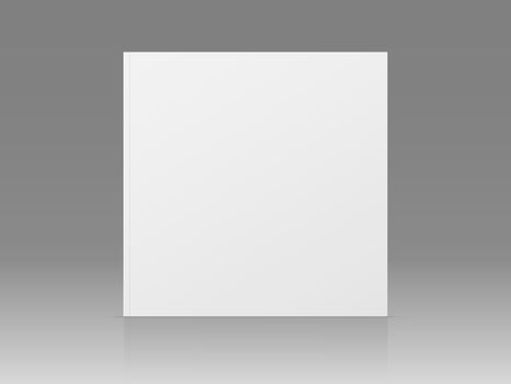 realistic standing 3d magazine mockup with white blank cover vector