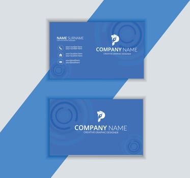 Abstract Blue Business Card Template Pro vector