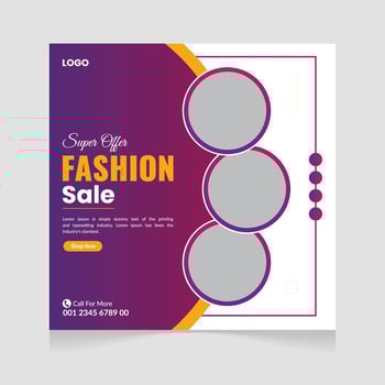 Fashion sale social media post design template vector