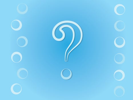 A white question mark sign for query on blue background illustration vector