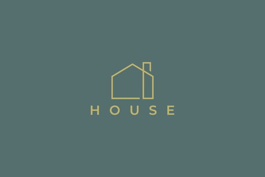 Nature House Cottage Brand Identity Logo Minimalist Concept Business Property and Real Estate vector