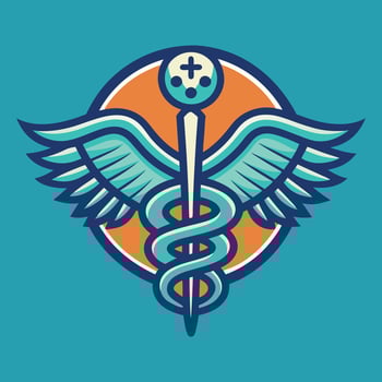 Medical and health care logo illustration isolated on solid background vector