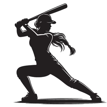 Silhouette of a Softball Player vector