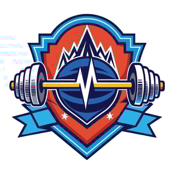 Fitness Logo illustration on solid background vector