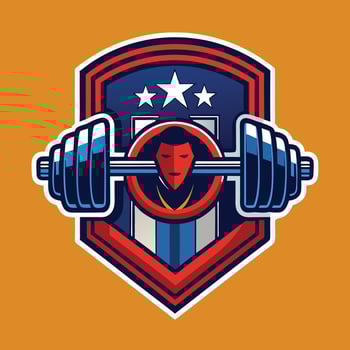 Fitness Logo illustration on solid background vector