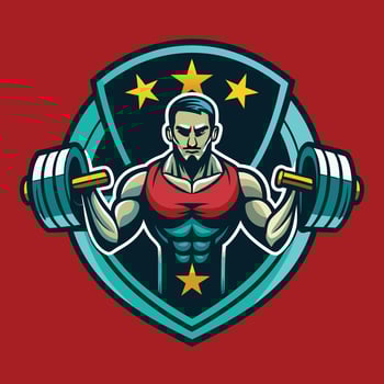 Fitness Logo illustration on solid background vector