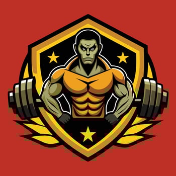 Fitness Logo illustration on solid background vector