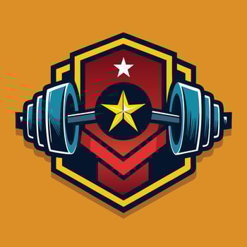 Fitness Logo illustration on solid background vector