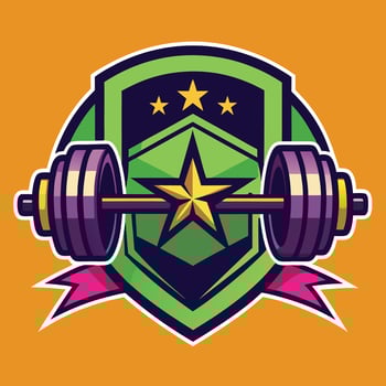 Fitness Logo illustration on solid background vector