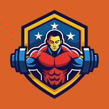 Fitness Logo illustration on solid background vector