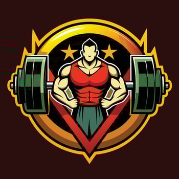 Fitness Logo illustration on solid background vector