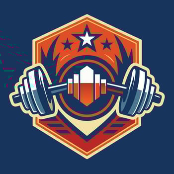 Fitness Logo illustration on solid background vector