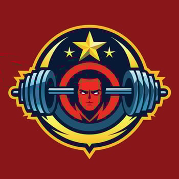 Fitness Logo illustration on solid background vector