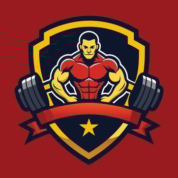 Fitness Logo illustration on solid background vector