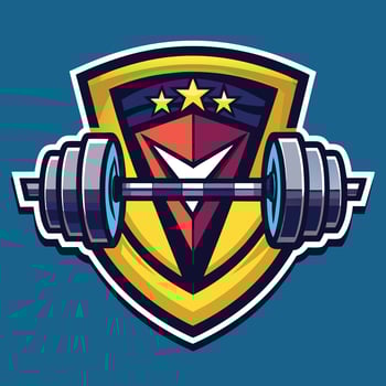Fitness Logo illustration on solid background vector