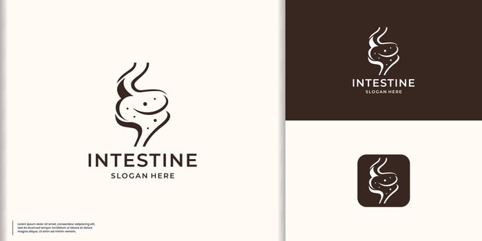 Human Intestine medical structure. logo Intestines design inspiration. vector