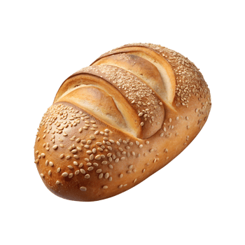 a loaf of bread with sesame seeds on a transparent background png