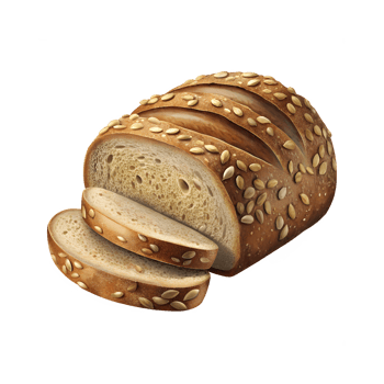 a loaf of bread with sesame seeds on a transparent background png