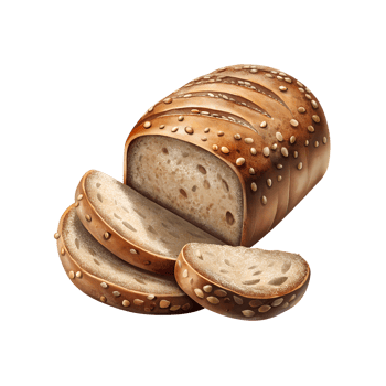 a loaf of bread with sesame seeds on a transparent background png