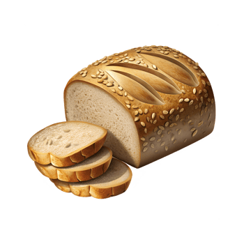 a loaf of bread with sesame seeds on a transparent background png