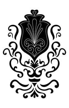 Carpet components. black stripes. rug Oriental ornament with floral motifs. Indian design element for henna tattoo, adult coloring book, greeting card, wedding invitation or spa beauty flyer. vector