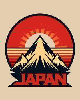 Japan Logo Vintage for your design Tshirt or apparel design vector