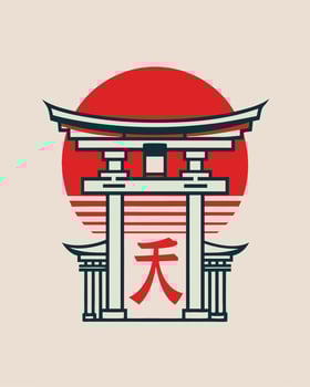 Japan Logo Vintage for your design Tshirt or apparel design vector