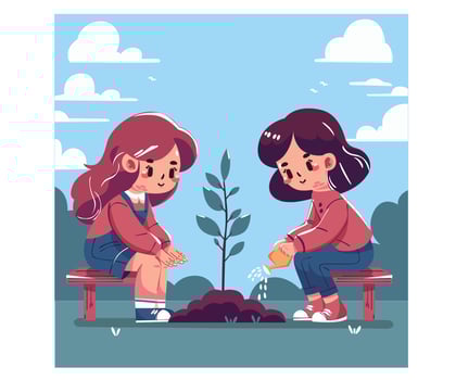 Hand Drawn National Tree Planting Day Illustration vector
