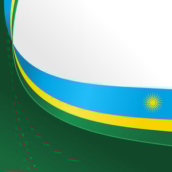 Rwandan flag ribbon illustration. Rwanda flag ribbon on isolated on white color background vector