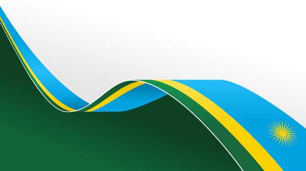 Rwandan flag ribbon illustration. Rwanda flag ribbon on isolated on white color background vector