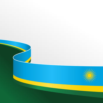 Rwandan flag ribbon illustration. Rwanda flag ribbon on isolated on white color background vector