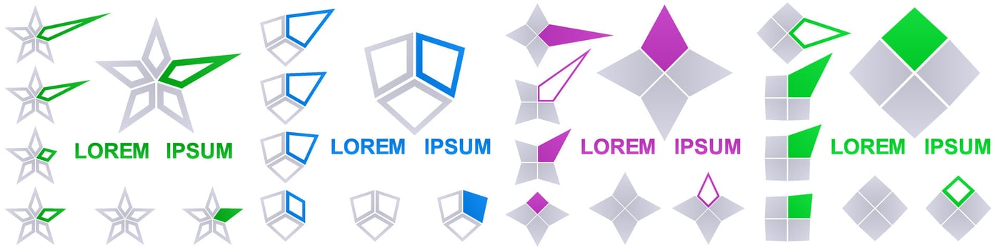 Geometrical logo design collection vector