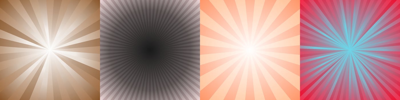 Abstract ray burst background collection vector
