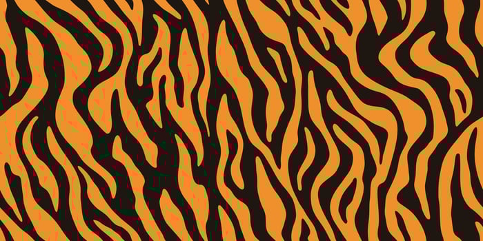 Tiger stripes pattern, animal skin, line background. Seamless texture vector